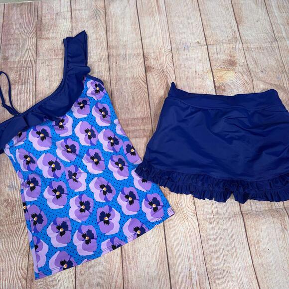 Lime Ricki Other - Lime Ricki Medium Floral One-Shoulder Swimsuit Set